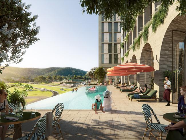 Artist's impression of the new $115 million "Conexions" development at West Gosford that will feature a mix of hotel accommodation, conference centre, restaurants and bars and residential units. Picture: supplied