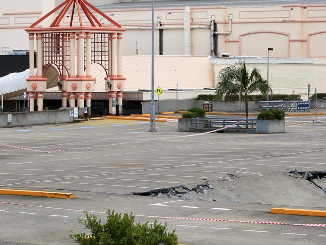 Demolition underway at Pacific Fair on the Gold Coast as the redevelopment swings into action. Picture Mike Batterham