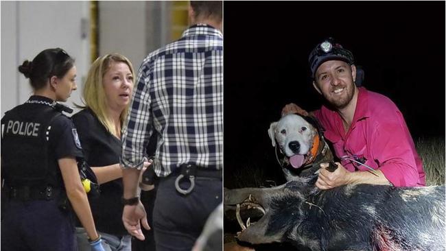 Rylee’s mother Laura Peverill (Black) pictured a the hospital on the day of the girl’s death. Her then boyfriend Aaron Hill is also charged over the little girl’s death.