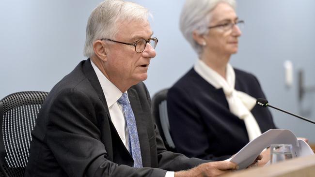 Commissioners Justice Peter McClellan and Justice Jennifer Coates. Picture: AAP.