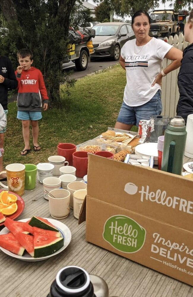 Emily Barton posted an image of her friend’s roadside stall set up for tired, hungry motorists along the route. Picture: Twitter