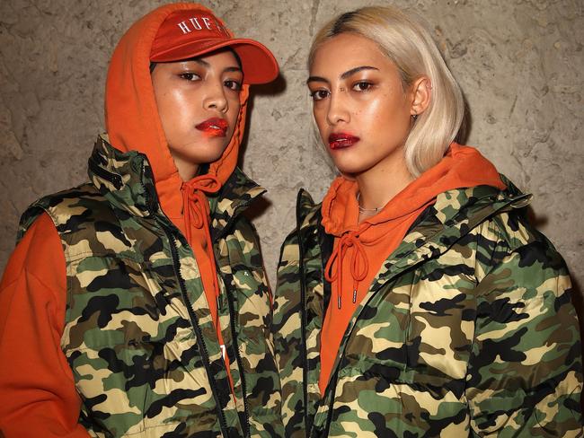 Models showing off the latest Huffer streetwear fashion at New Zealand Fashion Week. Picture: Hannah Peters/Getty