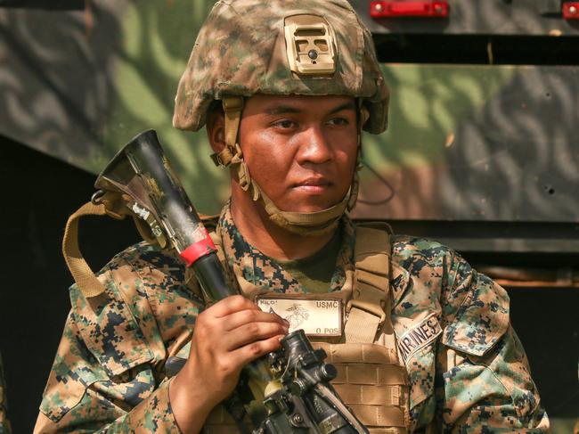 United States Marines at DarwinÃ&#149;s Robertson Barracks. Picture: Glenn Campbell