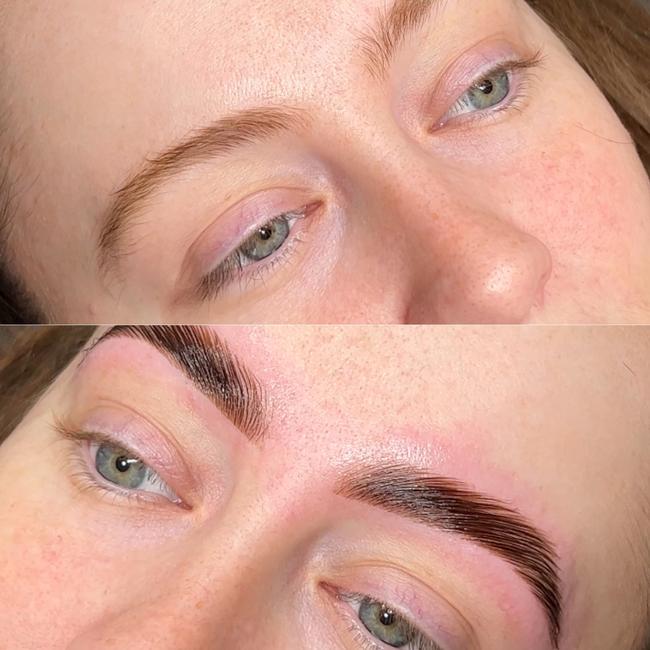 Billy Brows before and after. Picture: Supplied