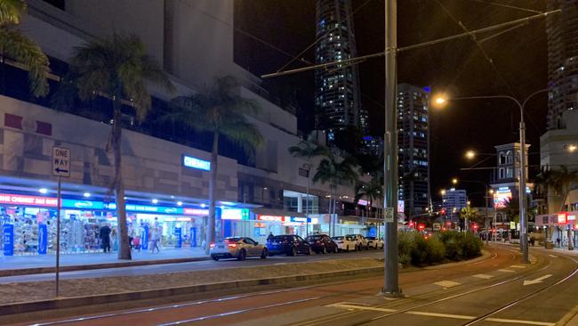 Surfers Paradise nightclub: Empty streets at 8.30pm.