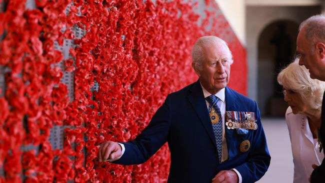 King Charles III and Queen Camilla visit the Australian War Memorial on October 21, 2024, in Canberra, Australia. Picture: Ian Vogler-Pool/Getty Images