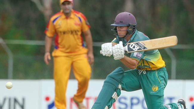 Josh Neil batting against Tracy Village in 2021. Picture Glenn Campbell