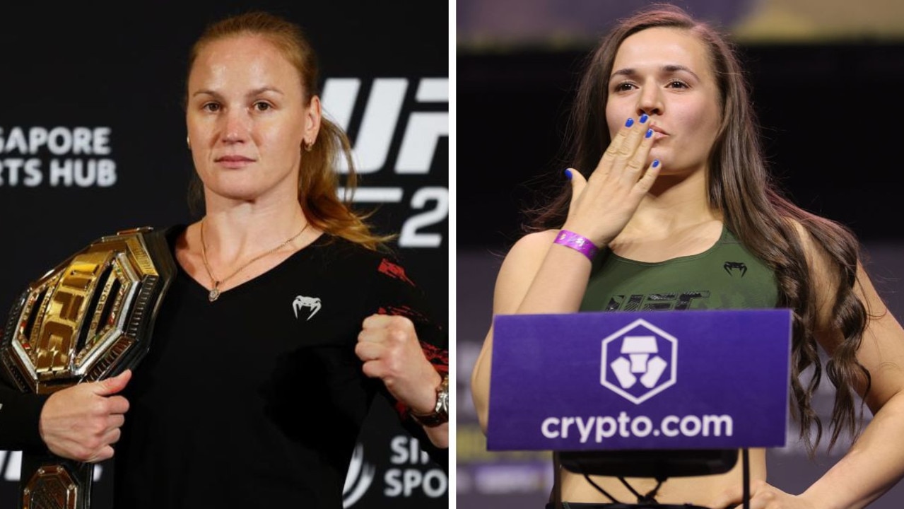 Valentina Shevchenko and Erin Blanchfield. Photos: Getty Images.