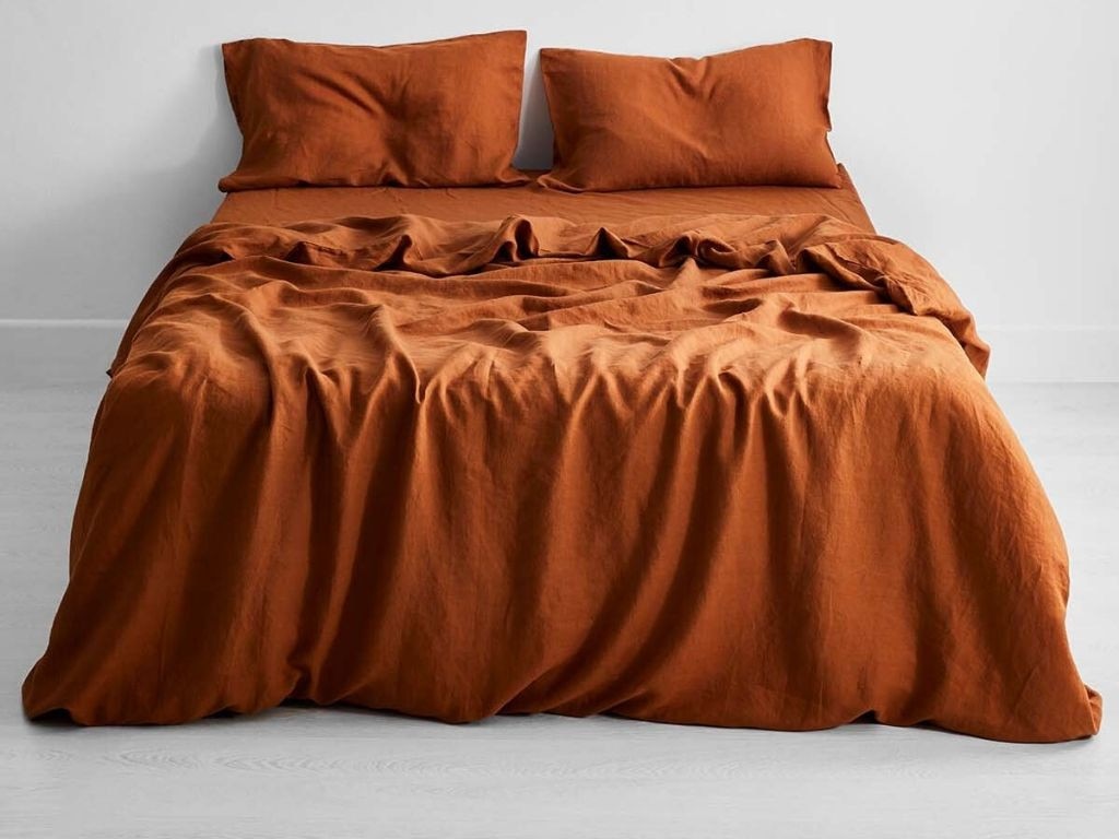 Bed Threads Rust 100% Flax Linen Bedding Set