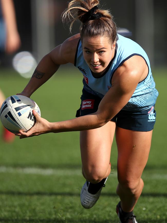 Isabelle Kelly during a NSW Blues training session. Picture: Phil Hillyard