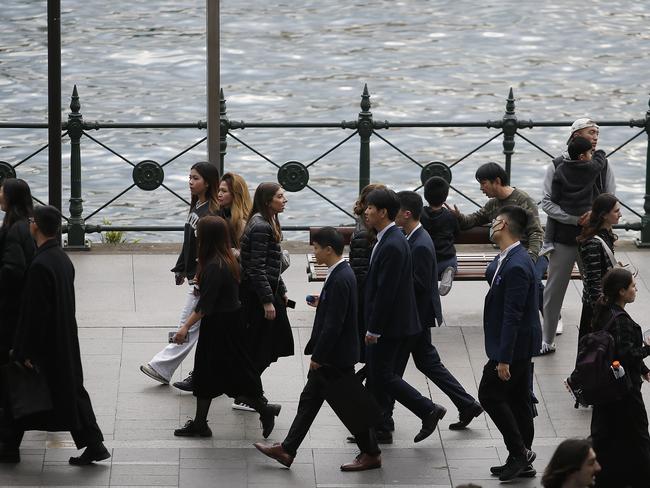 SYDNEY, AUSTRALIA - NewsWire Photos JULY 17, 2024:  Pedestrians at Circular Quay  in the Sydney CBD. The Australian Bureau of Statistics, (ABS) releases it's latest job figures tomorrow.  Picture: NewsWire / John Appleyard