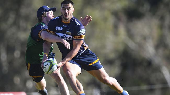 Wallabies and Brumbies fullback Tom Wright at training in Canberra this week Picture: AAP