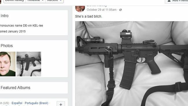 “She’s a bad b***h”: The chilling Facebook post, believed to be linked to the alleged Texas shooter Devin Kelley. Picture: Facebook