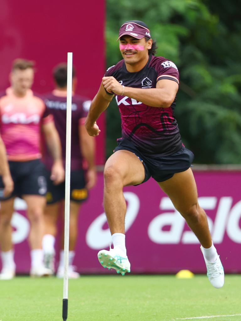 Brendan Piakura showed his knee should be ready for Round 1 before he jumped on the flight across the Pacific. Picture Lachie Millard