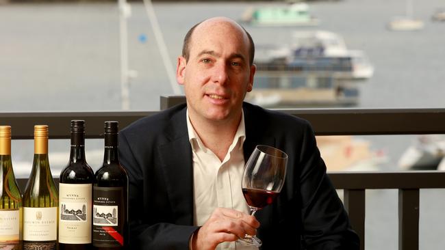 Master sommelier Franck Moreau at The Newport with a selection of wines from wine events. Picture: Damian Shaw.