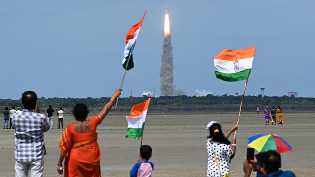 India’s latest bid to become a leading space power on has been called a ‘historic day’ for the nation. Picture: R.Satish Babu/AFP