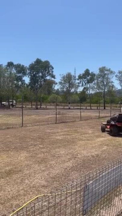 Jason Toon from Rockhampton Radio Control Car Club showing the areas where thieves have entered their premises