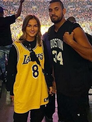 Nick Kyrgios with now ex girlfriend Anna Kalinskaya. Picture: Instagram