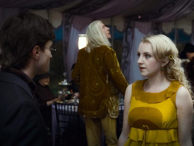 Evanna Lynch as Luna Lovegood and Daniel Radcliffe as Harry Potter in Harry Potter And The Deathly Hallows Part 1. Picture: Warner Bros Pictures