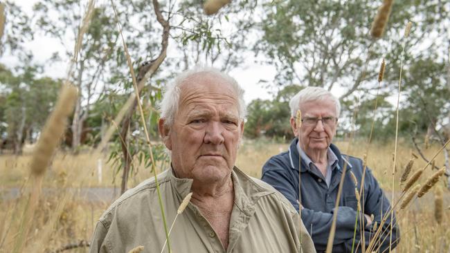 Dunkeld CFA volunteers Simon Armytage (left) and Peter Flinn say local brigades efforts to conduct roadside are being undermined by bureacracy and very long delays. Picture: Zoe Phillips