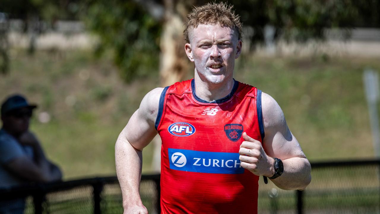 Demons midfielder Clayton Oliver has had a troubled season off the track. Picture: Jake Nowakowski