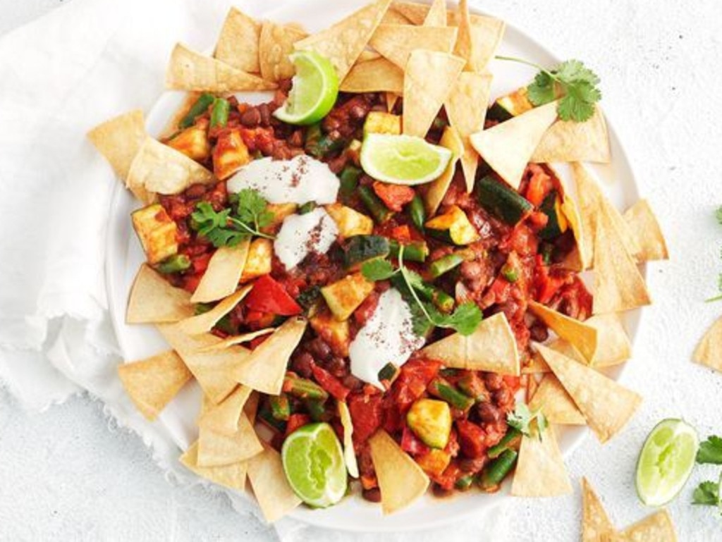 Healthy vegetarian nachos.