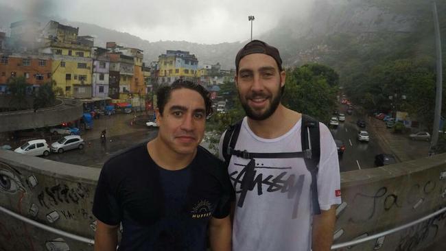 Rye Hunt with Mitchell Sheppard in Brazil.  Picture: SUPPLIED