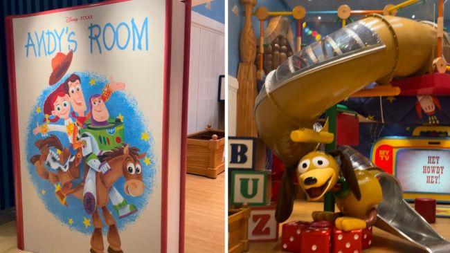 The kids club features Andy's toy room from Toy Story and Oaken's Trading Post from Frozen. Images: Leah Goulis / Kidspot