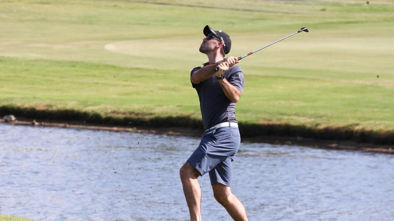 Action from today's Australian PGA Championship Pro-Am at RACV Royal Pines Resort. Picture: Jason O'Brien