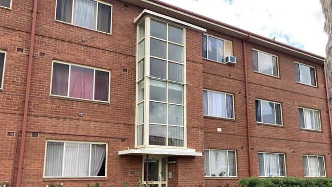 A block of public housing units on Church Street where police charged numerous residents for drug possession and breaching Covid health orders during the outbreak. Picture: Ryan Young