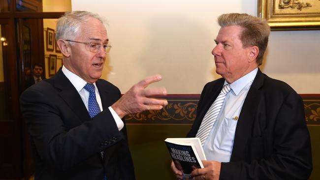 Former Prime Minister Malcolm Turnbull with Chris Mitchell.Photo: Mick Tsikas.