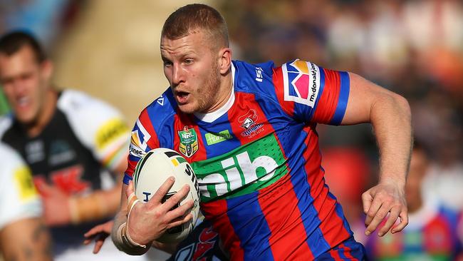 Mitch Barnett will take his place in the Knights’ team to take on South Sydney in the NRL finals at ANZ Stadium on Sunday. Picture: Matt Blyth/Getty Images