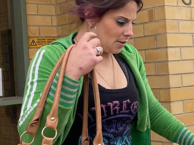 Sarah Carter,30, leaving the Tanunda Court who police allege stole a vending machine.  Picture Jason Katsaras