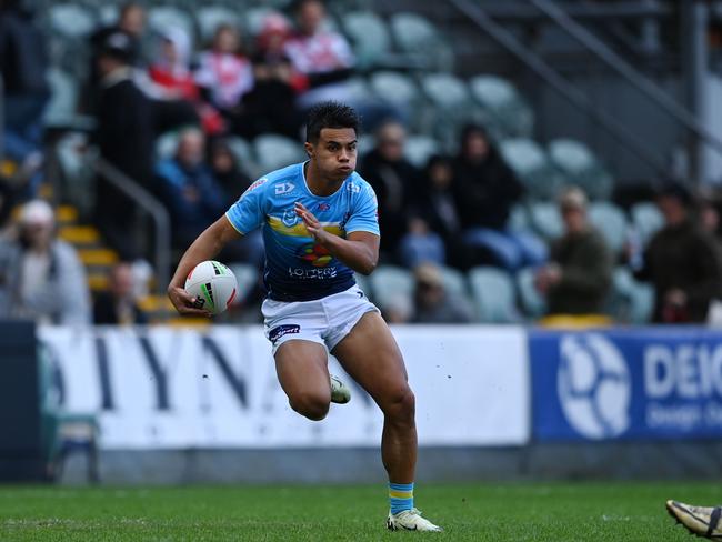 The emergence of Keano Kini has been a shining light for the Titans in 2024. Picture: NRL Photos