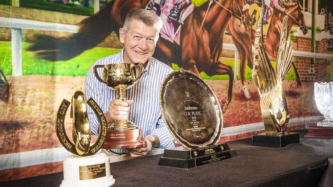 Vow And Declare owner Geoff Corrigan with the 2019 Melbourne Cup. Picture: Nigel Hallett