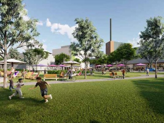 Artist’s impression pictured the proposed foreshore park and playground.