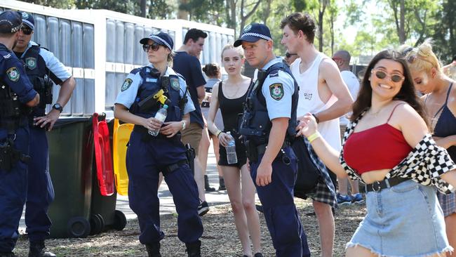 Festival goers at the FOMO music festival where a 19-year-old girl died. Picture: David Swift.