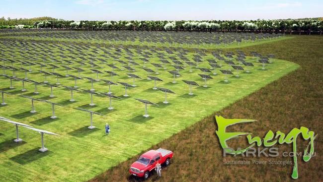 An artist's impression of the solar farm project at Valdora