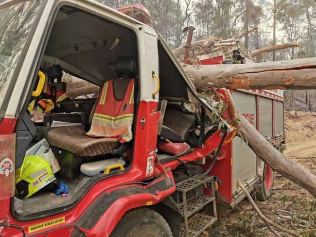 The whole side of the truck was squashed down. Picture: Supplied