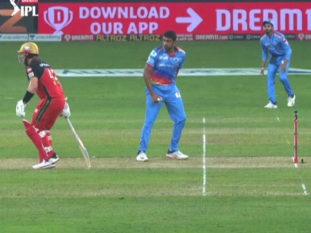 Ravi Ashwin gave Finch his first and final warning.