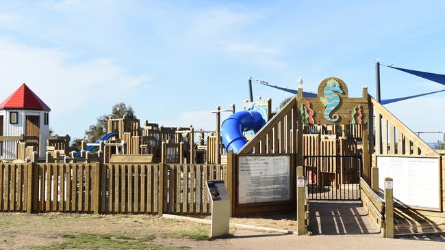 This mini village playground was created by the community at Rye.