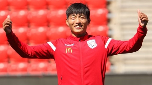 Adelaide United's visa player Yongbin Chen at Hindmarsh Stadium. Picture: Joe Janko