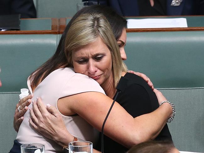 Susan Lamb after making a statement to the House of Representatives Chamber, at Parliament House in Canberra. Picture: Kym Smith.