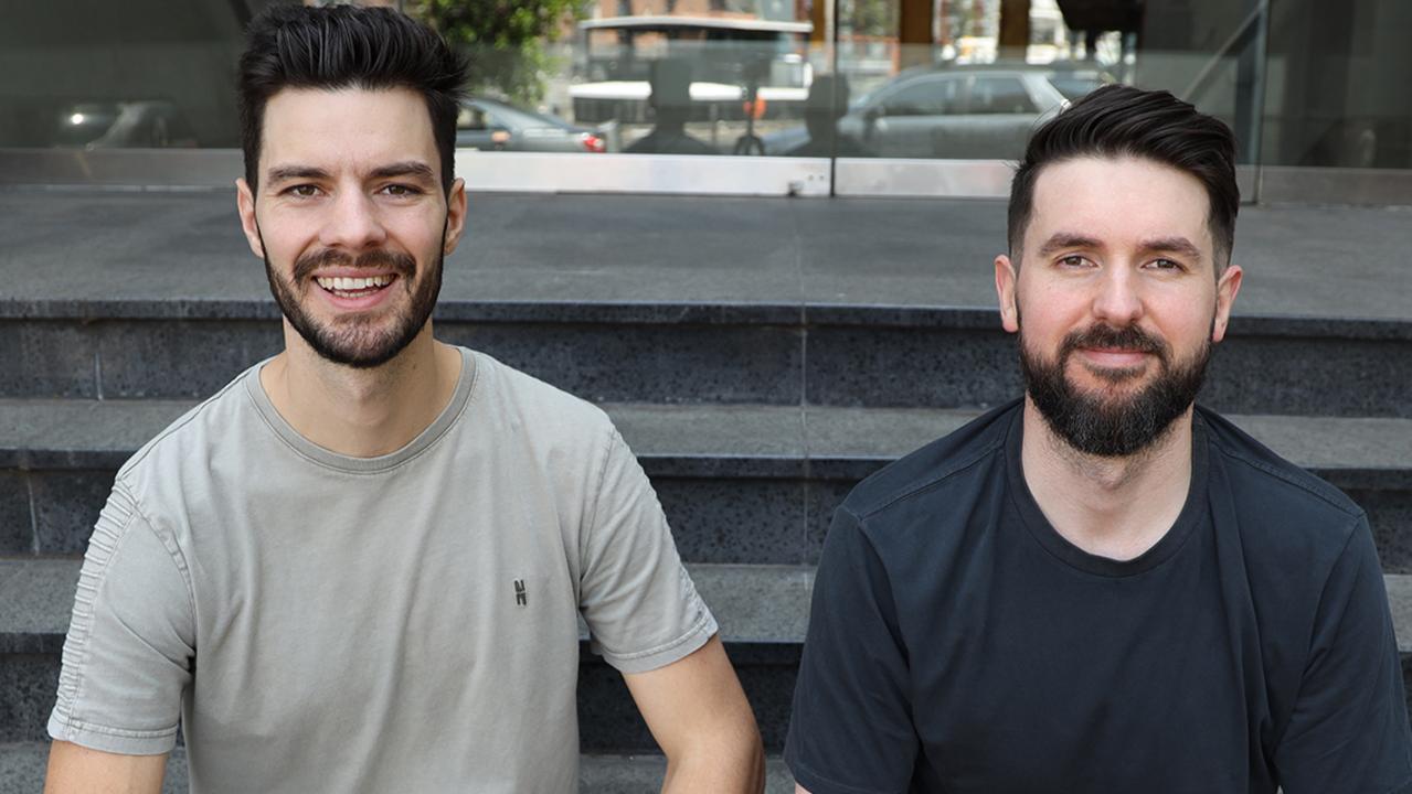 Sydney mates Caleb Marshall (left) and Blake Mackenzie founded their health food empire at the age of just 24. Picture: Supplied