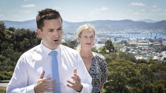 Dean Winter MP and former Labor leader Rebecca White. Picture: Chris Kidd