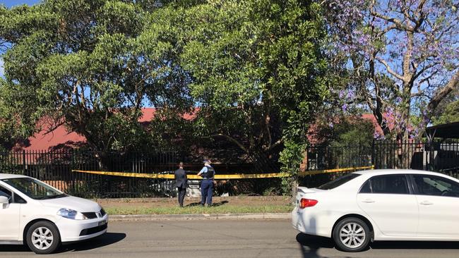 The car crashed into a fence at Eastwood Public School on Shaftsbury Rd. Picture: Gary Hamilton-Irvine