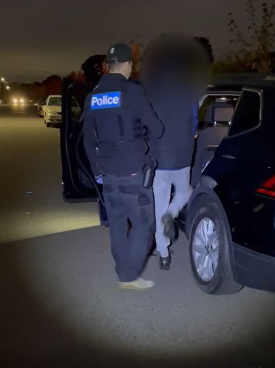 Victoria Police Gang Crime Squad arrest South Australian fugitive in Melbourne over Sudanese gang brawl in Adelaide a fortnight ago. Picture: Victoria Police