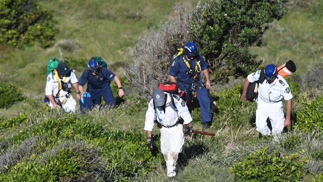 Police rescue during the search for missing backpacker Theo Hayez.