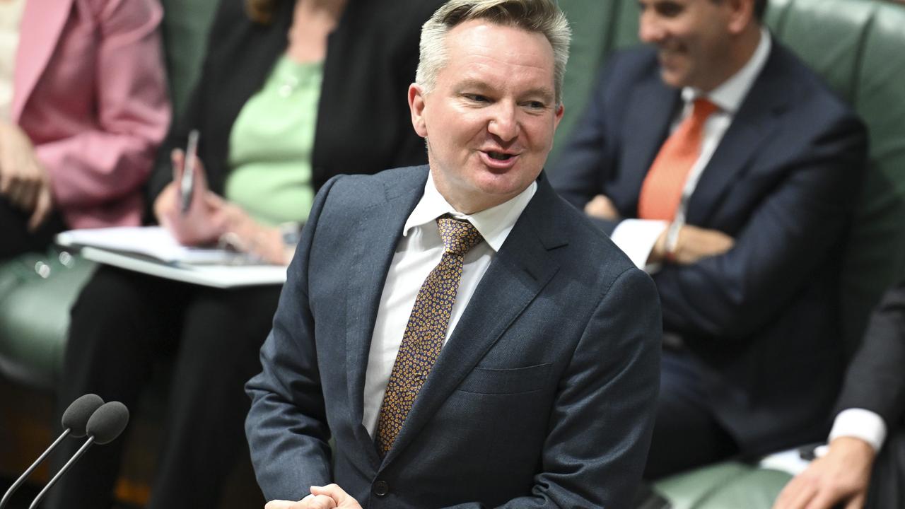 Climate Change and Energy Minister Chris Bowen likes to dress up as an electrical engineer, nuclear physicist, infrastructure tsar and all-round clever guy. Picture: NewsWire/Martin Ollman