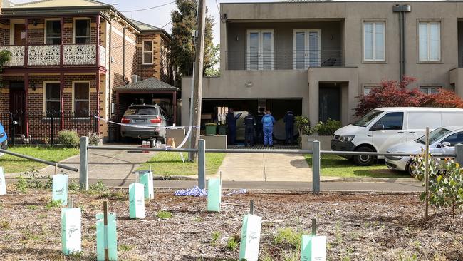 The woman’s body was reportedly found inside the garage of the home. Picture: Ian Currie